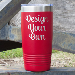 20 oz Stainless Steel Tumbler - Red - Double-Sided
