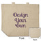 Design Your Own Reusable Cotton Grocery Bag - Front & Back View