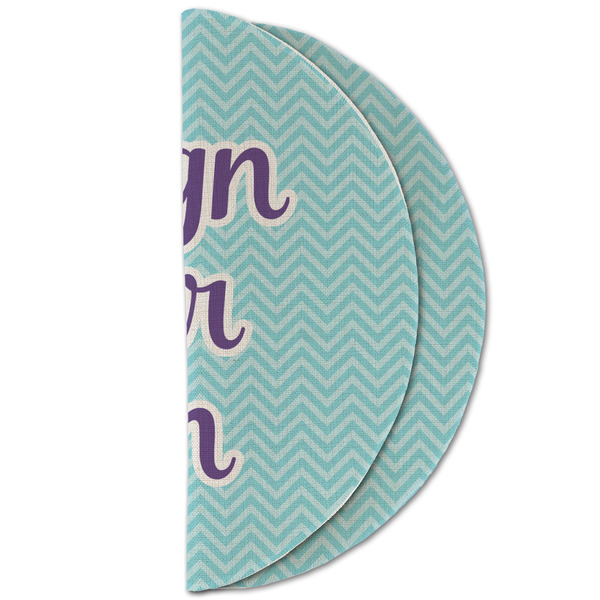Design Your Own Round Linen Placemats - HALF FOLDED (double sided)