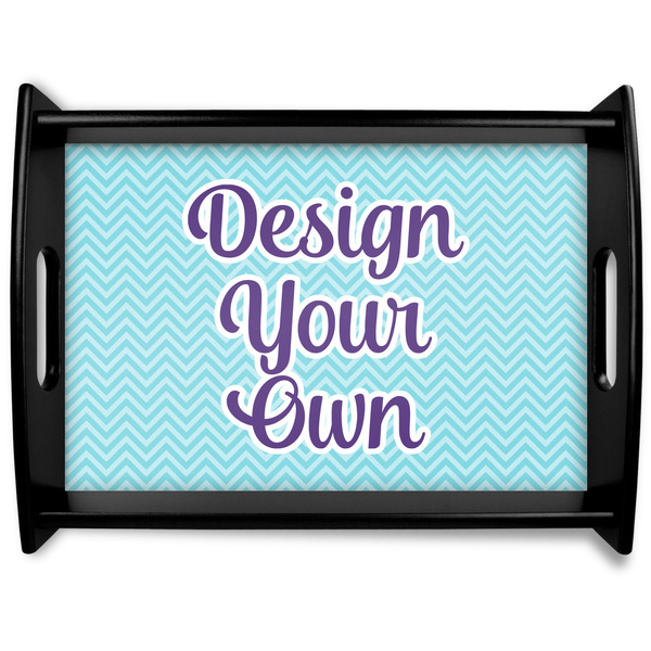 Design Your Own Black Wooden Tray - Large