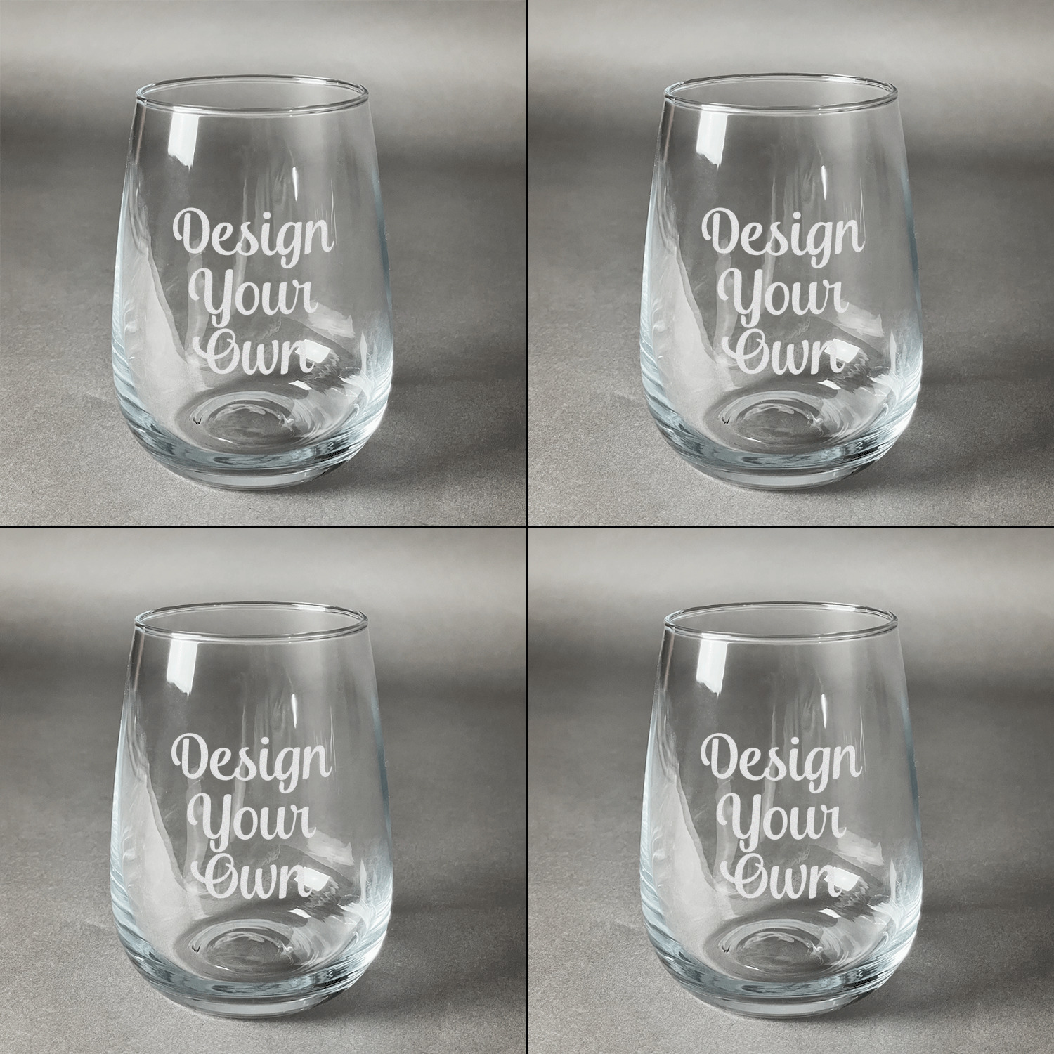 Design Your Own Wine Glasses Stemless Set Of 4 Personalized
