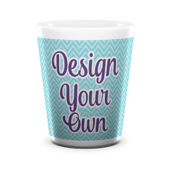 Design Your Own Ceramic Shot Glass - 1.5 oz - White - Set of 4