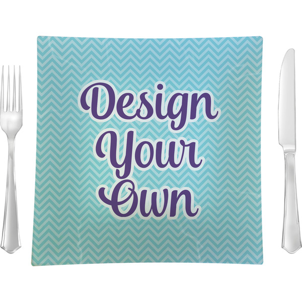 Design Your Own Glass Square Lunch / Dinner Plate 9.5" - Single