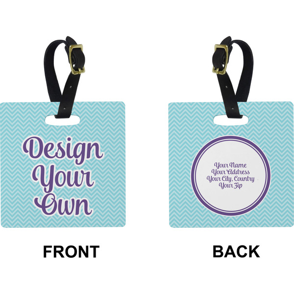 Design Your Own Square Luggage Tag (Front + Back)