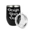 Design Your Own Stainless Wine Tumblers - Black - Double Sided - Alt View