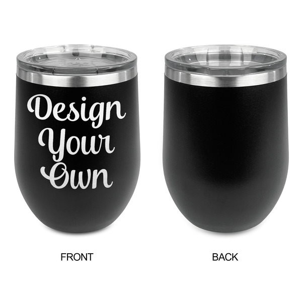 Design Your Own Stainless Wine Tumblers - Black - Single Sided - Approval