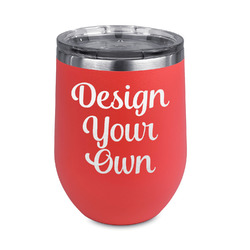 Design Your Own Stemless Stainless Steel Wine Tumbler - Coral - Double-Sided