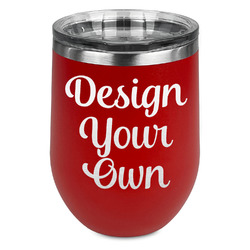 Design Your Own Stemless Stainless Steel Wine Tumbler - Red - Double-Sided