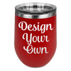 Stemless Stainless Steel Wine Tumbler - Red - Single-Sided
