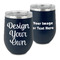 Design Your Own Steel Wine Tumbler - Blue - Front and Back