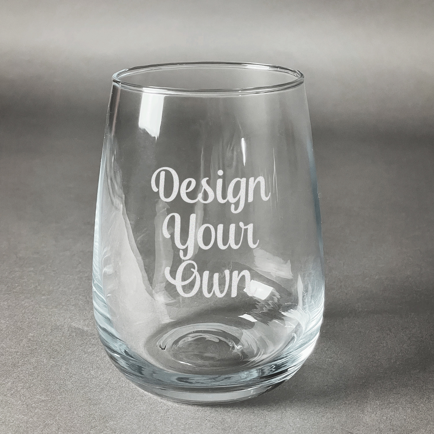 Clear Stemless Wine Glass w/ Gold Lines – More Than Words