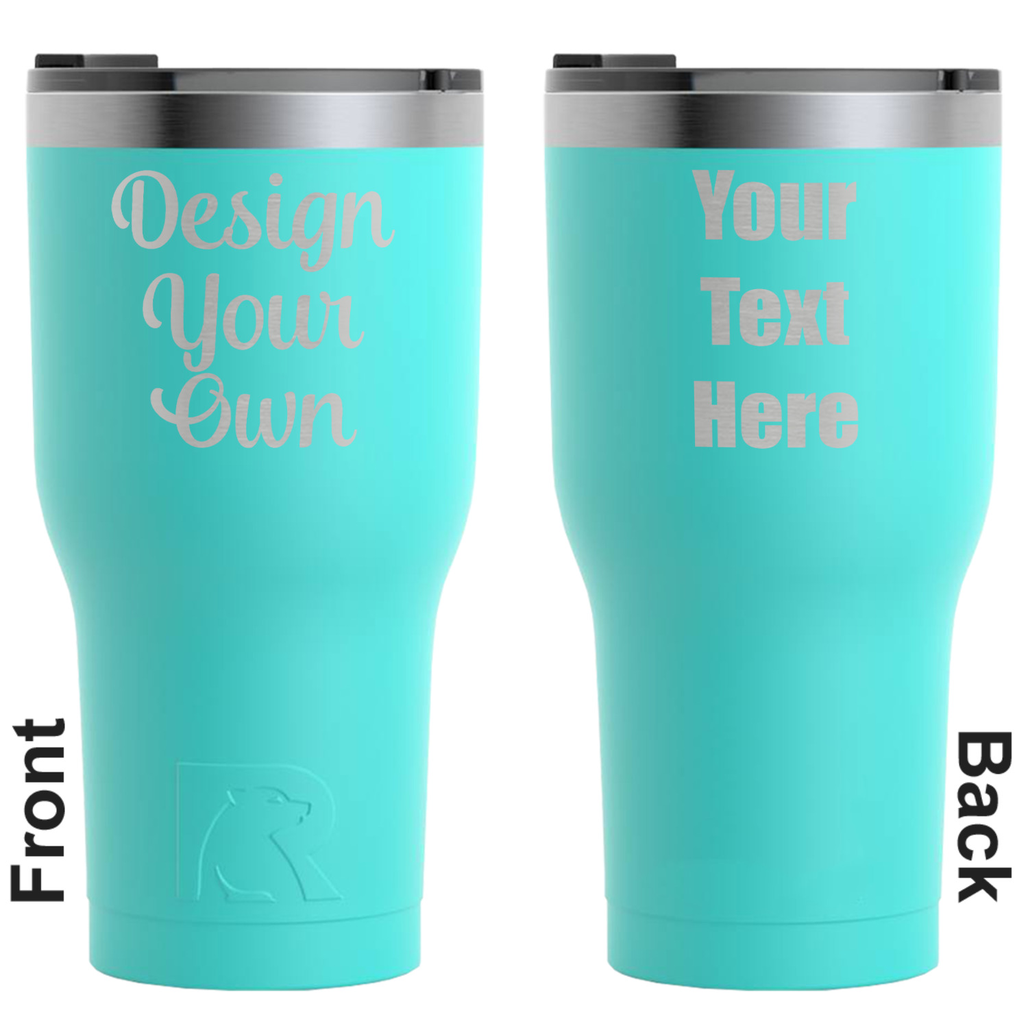 Design Your Own RTIC Tumbler Teal Engraved Front & Back