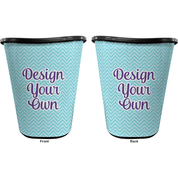 Design Your Own Trash Can Black - Front and Back - Apvl