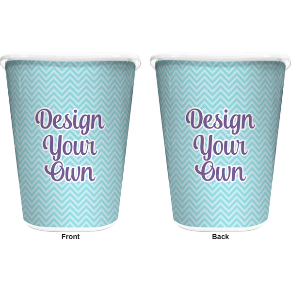 Design Your Own Trash Can White - Front and Back - Apvl