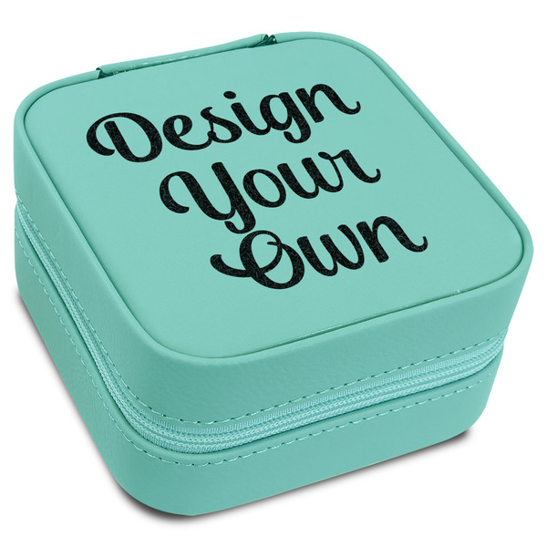 Design Your Own Travel Jewelry Box - Teal Leather