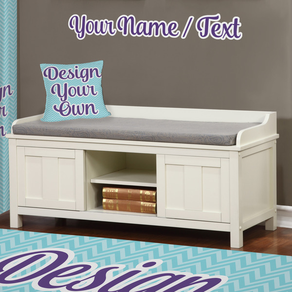 Design Your Own Wall Name Decal Above Storage bench