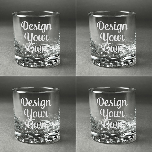 Design Your Own Whiskey Glasses - Set of 4 all Engraved