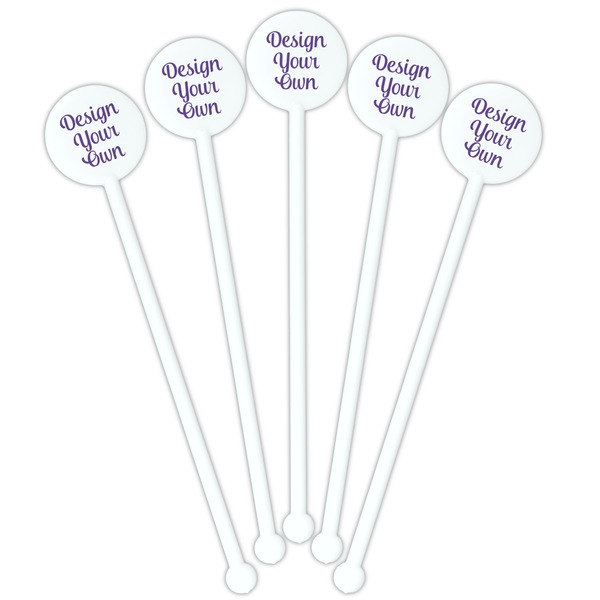 Design Your Own White Plastic 5.5" Stir Stick - Fan View
