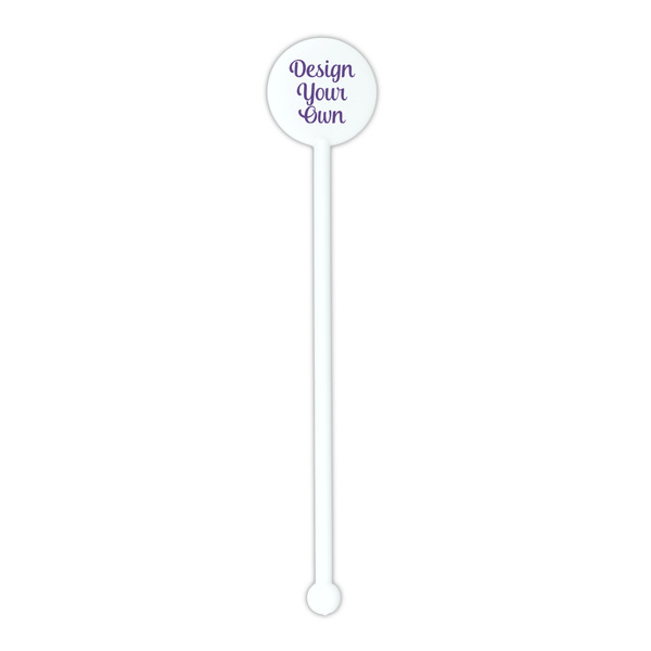 Design Your Own White Plastic 5.5" Stir Stick - Round - Single Stick