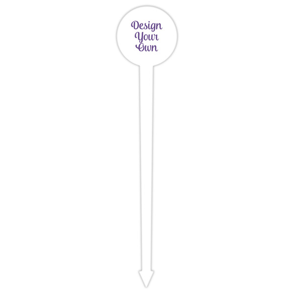 Design Your Own White Plastic 6" Food Pick - Round - Single Pick