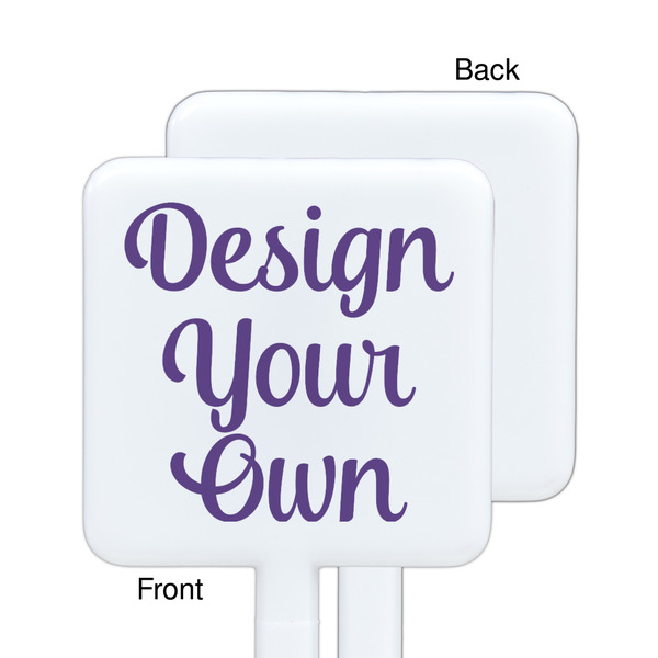Design Your Own White Plastic Stir Stick - Single Sided - Square - Approval