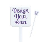 Design Your Own Square Plastic Stir Sticks - Double-Sided