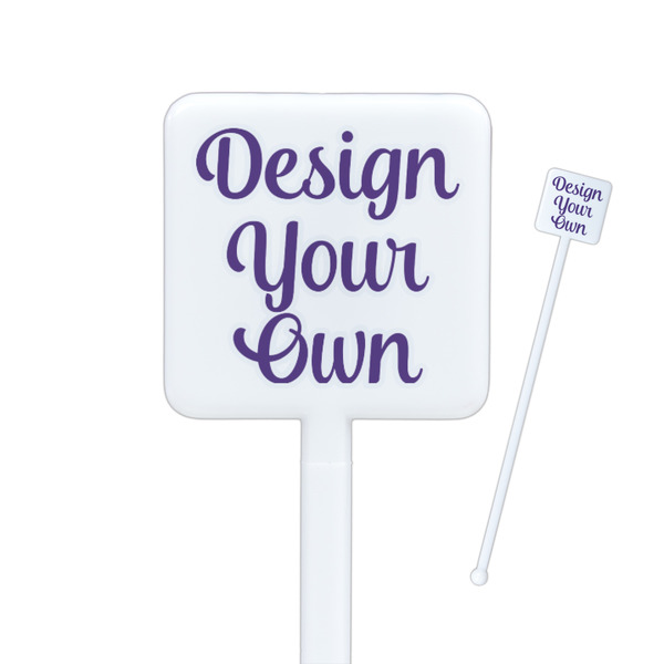 Design Your Own Square Plastic Stir Sticks - Double-Sided