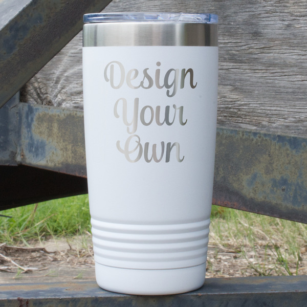 Design Your Own 20 oz Stainless Steel Tumbler - White - Single-Sided