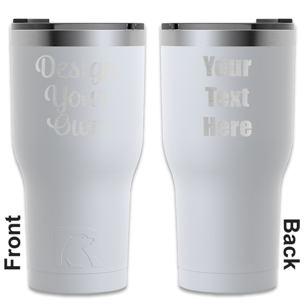Design Your Own RTIC Tumbler - White - Laser Engraved - Double-Sided