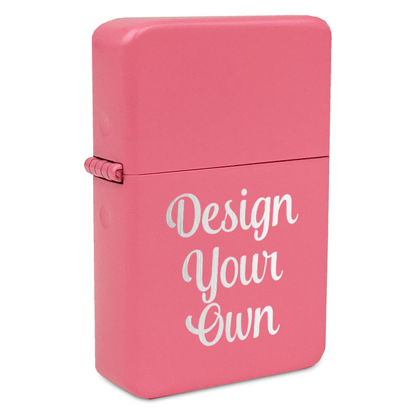 Design Your Own Windproof Lighter - Pink - Single-Sided & Lid Engraved