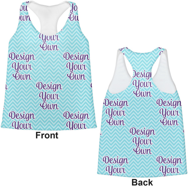 Design Your Own Womens Racerback Tank Tops - Medium - Front and Back