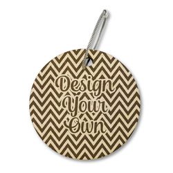 Design Your Own Wood Luggage Tag - Round