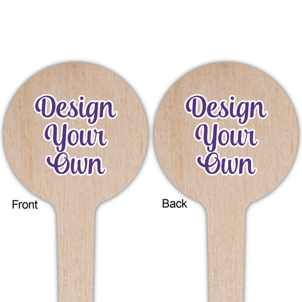 Design Your Own Wooden 4" Food Pick - Round - Double Sided - Front & Back