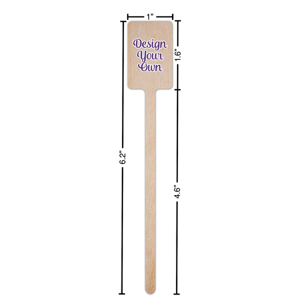 Design Your Own Wooden 6.25" Stir Stick - Rectangular - Dimensions