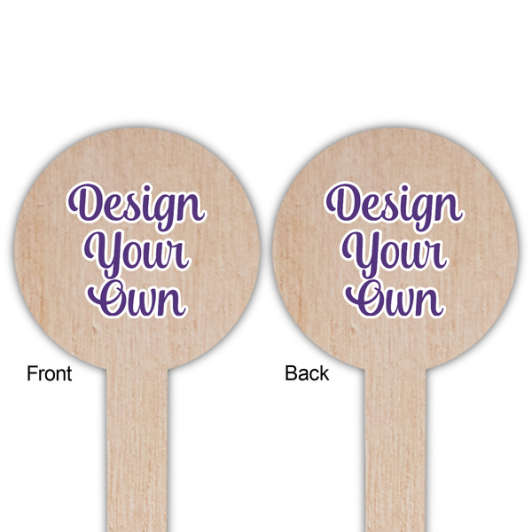 Design Your Own Wooden 6" Food Pick - Round - Double Sided - Front & Back