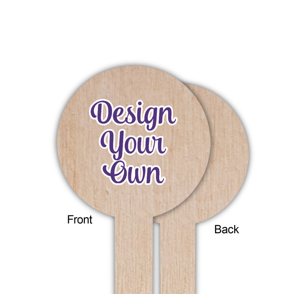 Design Your Own Wooden 6" Food Pick - Round - Single Sided - Front & Back