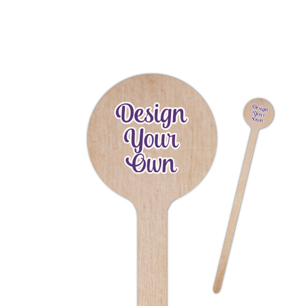 Design Your Own 6" Round Wooden Stir Sticks - Double-Sided