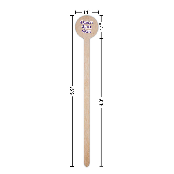 Design Your Own Wooden 6" Stir Stick - Round - Dimensions