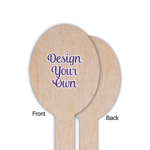 Design Your Own Wooden Food Pick - Oval - Single Sided - Front & Back
