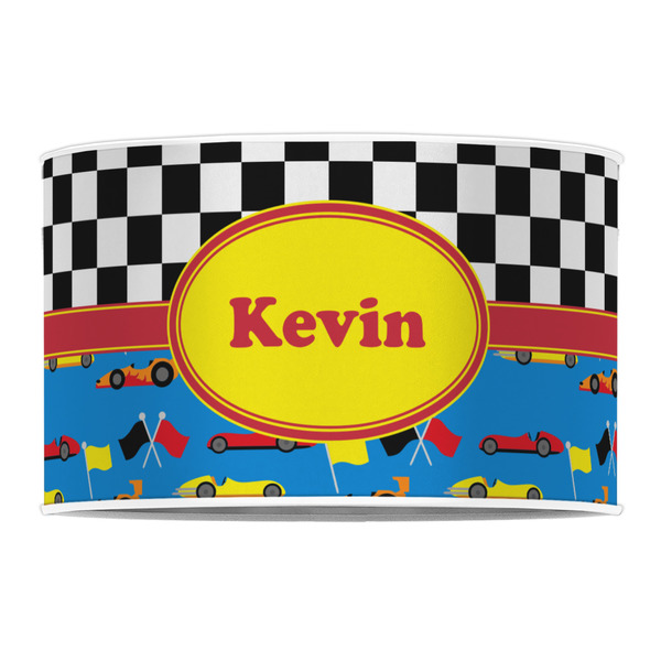 Racing Car 12" Drum Lampshade - FRONT (Poly Film)