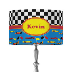 Racing Car 12" Drum Lamp Shade - Fabric (Personalized)