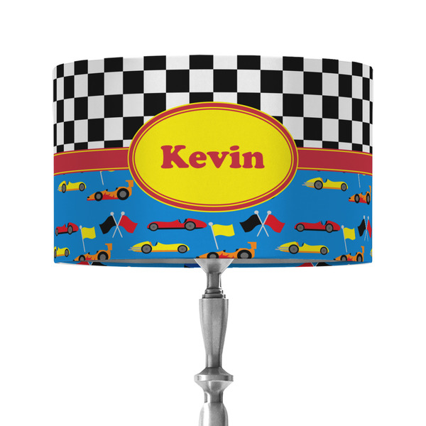 Racing Car 12" Drum Lampshade - ON STAND (Fabric)