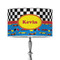 Racing Car 12" Drum Lampshade - ON STAND (Poly Film)