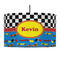 Racing Car 12" Drum Pendant Lamp - Fabric (Personalized)