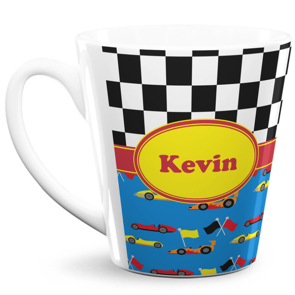 Custom Racing Car 12 Oz Latte Mug (Personalized)