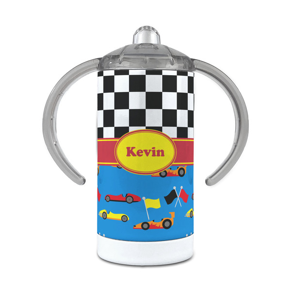 Custom Racing Car 12 oz Stainless Steel Sippy Cup (Personalized)