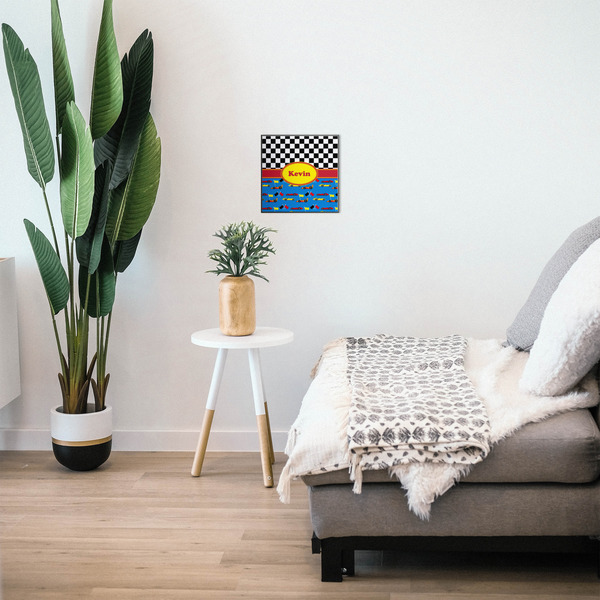 Racing Car 12x12 Wood Print - In Context