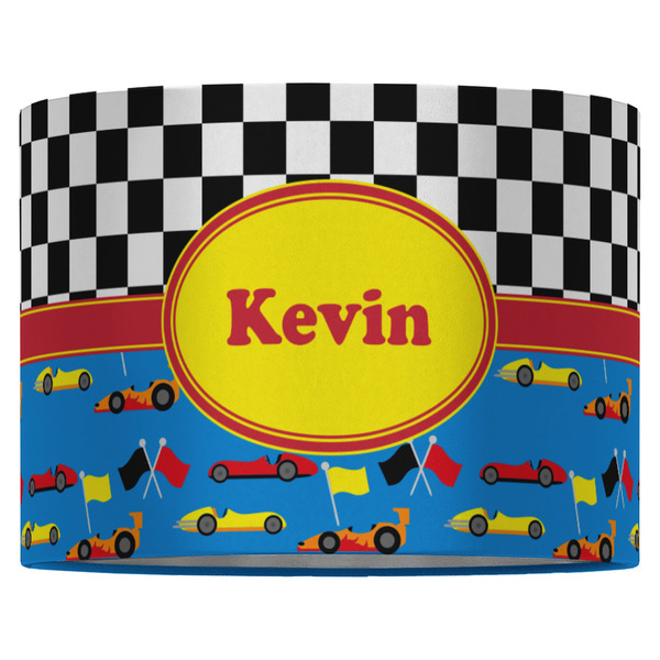 Racing Car 16" Drum Lampshade - FRONT (Fabric)