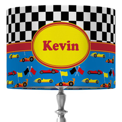 Racing Car 16" Drum Lamp Shade - Fabric (Personalized)