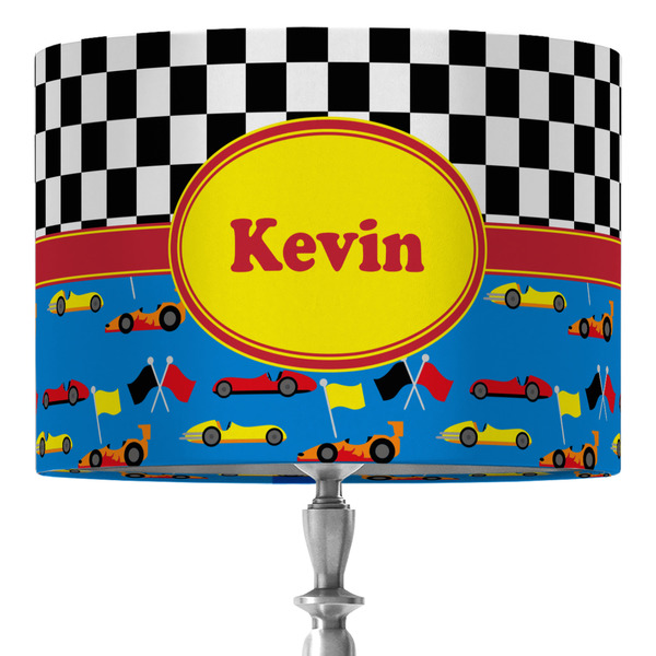 Custom Racing Car 16" Drum Lamp Shade - Fabric (Personalized)
